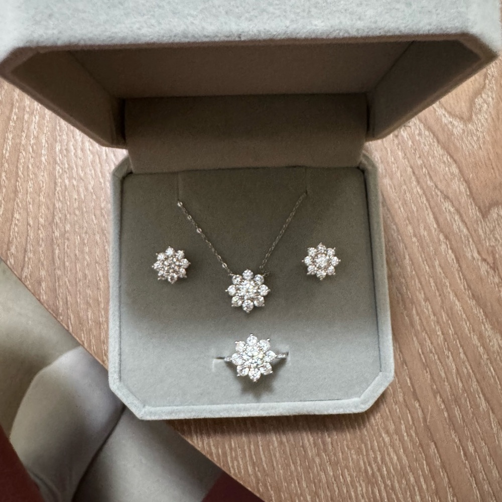 Moissanite Silver Jewelry Gift Set